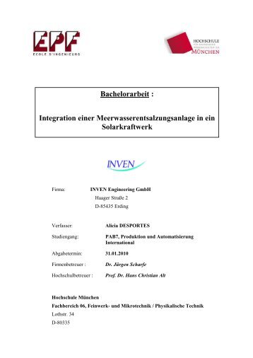 Bachelorarbeit : Integration einer Meerwasserentsalzungsanlage in ...