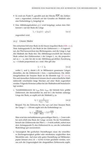 Hinweise zum Praktikum und zur Auswertung von Messergebnissen