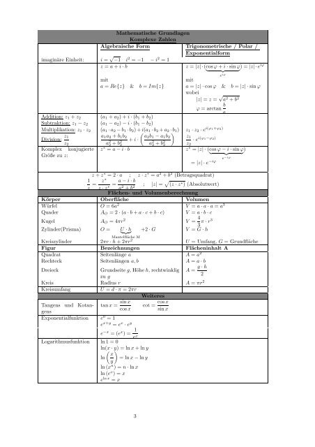 PHET II Formelsammlung