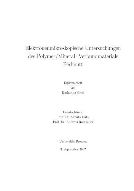 Elektronenmikroskopische Untersuchungen des Polymer/Mineral ...