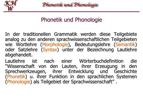 Einführung in die Phonetik und Phonologie