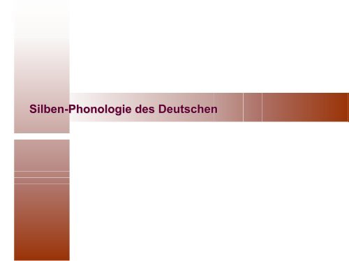 Silbenphonologie des Deutschen