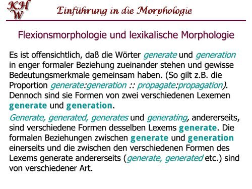 Lexikalische Morphologie