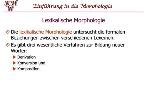 Lexikalische Morphologie