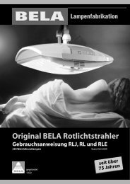 Bela Rotlichtstrahler RL RLJ RLE Anleitung 250 Watt