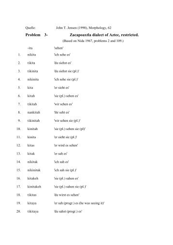 Problem 3- Zacapoaxtla dialect of Aztec, restricted.