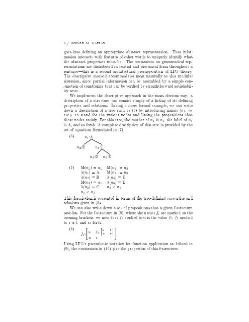 The Formal Architecture of Lexical-Functional Grammar