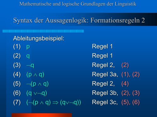 Kapitel 3: Grundbegriffe der Aussagenlogik