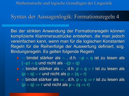 Kapitel 3: Grundbegriffe der Aussagenlogik