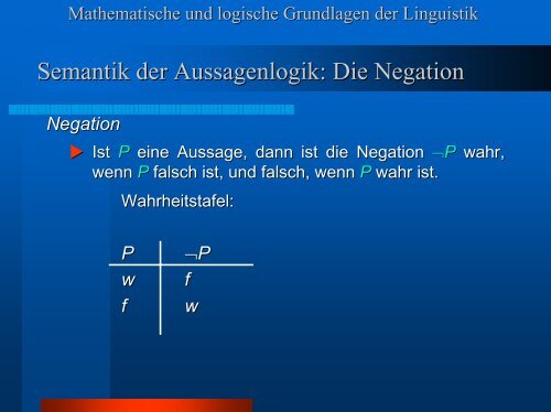 Kapitel 3: Grundbegriffe der Aussagenlogik