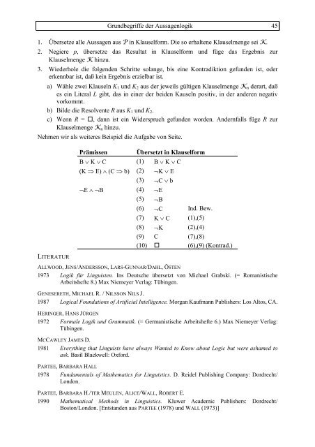 Mathematische und logische Grundlagen der Linguistik