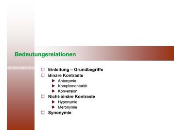 Paradigmatische Bedeutungsrelationen