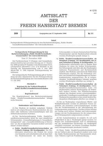 Prüfungsordnung BA Public Health - Fachbereich 11 Human-und ...