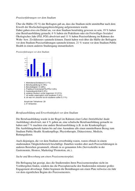 Evaluation Praxissemester B.A. Public Health - Fachbereich 11 ...