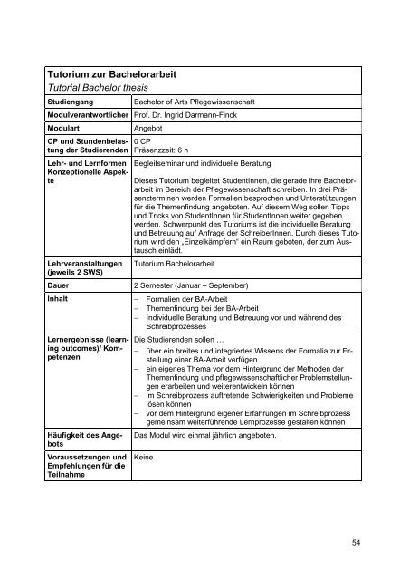 Modulhandbuch BA Pflegewiss (dual) final