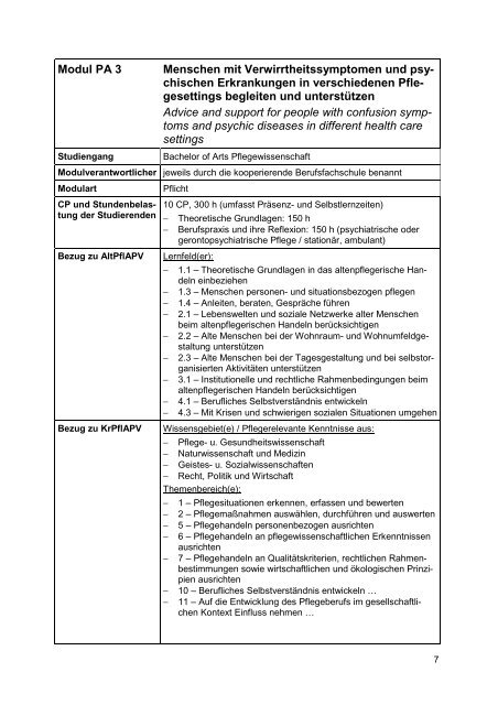 Modulhandbuch BA Pflegewiss (dual) final