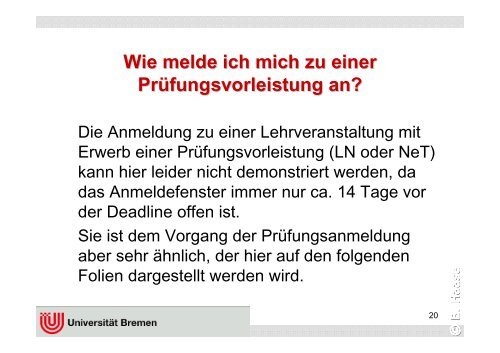 Funktionen von FlexNow: TAN anfordern - Universität Bremen