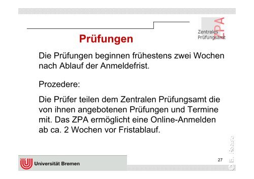 Funktionen von FlexNow: TAN anfordern - Universität Bremen