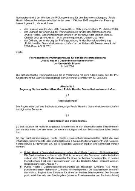 Prüfungsordnung BA Public Health (09.07.2008) (application/pdf ...