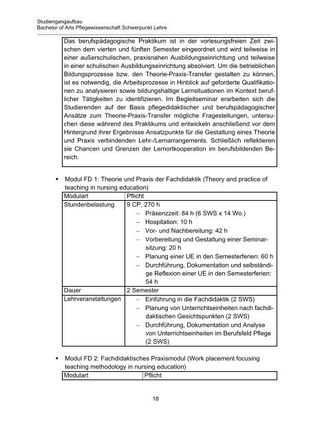 Modulhandbuch Master Berufspädagogik Pflegewissenschaft