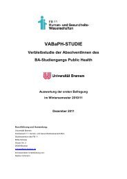 AbsolventInnenbefragung B.A. Public Health - Wintersemester 2010 ...