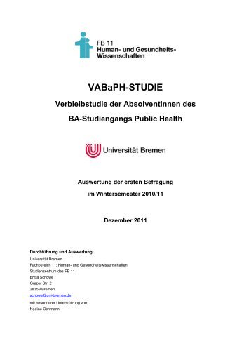 AbsolventInnenbefragung B.A. Public Health - Wintersemester 2010 ...