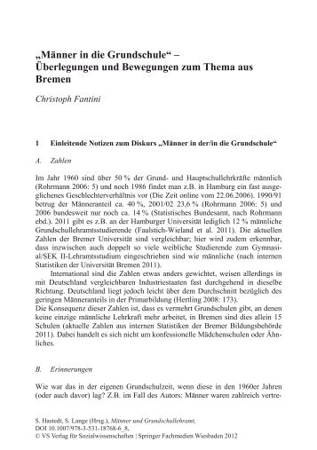 Männer in die Grundschule - Fachbereich 12 - Universität Bremen