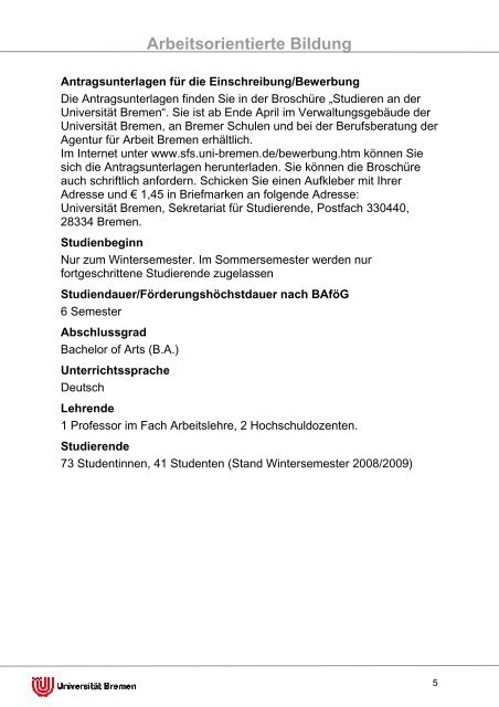 Arbeitsorientierte Bildung - Universität Bremen