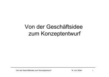 Von der Geschäftsidee zum Konzeptentwurf