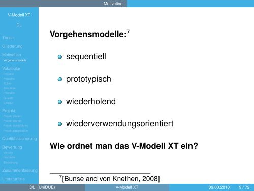 V-Modell XT - Seminar WS 2009/2010