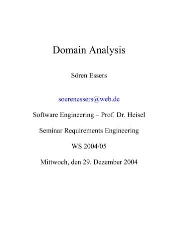 Domain Analysis - Technische Informatik