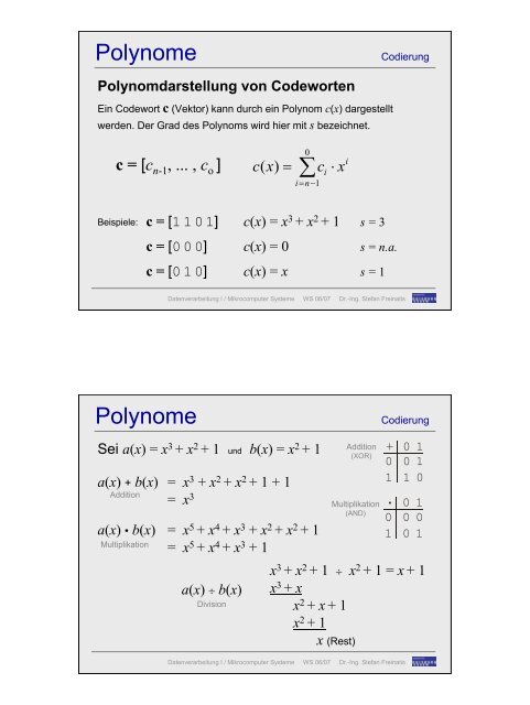 Datenverarbeitung I / Mikrocomputer Systeme