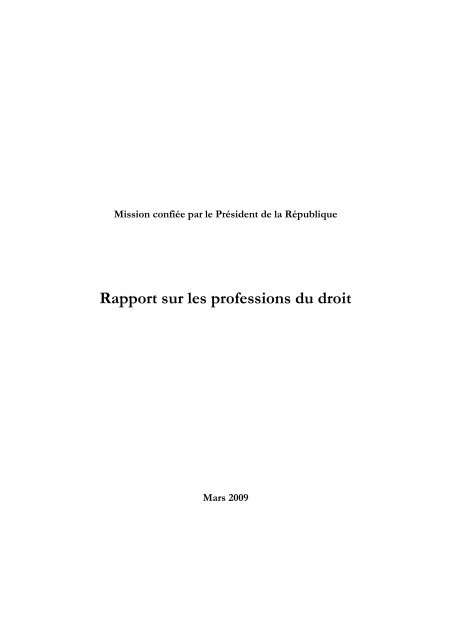 Rapport sur les professions du droit - Ministère de la Justice