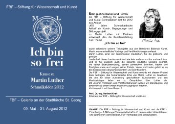 Kunst zu Martin Luther - Schmalkalden 2012 - FBF Forschungs ...