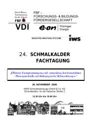 24. SCHMALKALDER FACHTAGUNG - FBF Forschungs-& Bildungs ...