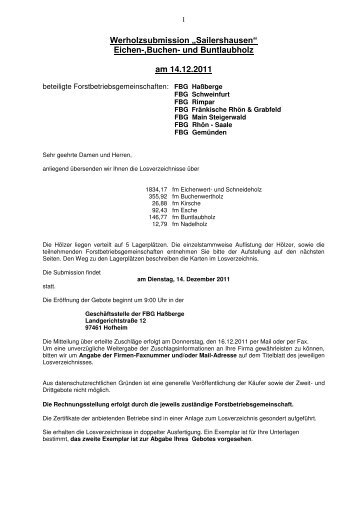 Sailershausen - Forstbetriebsgemeinschaft Hassberge wV