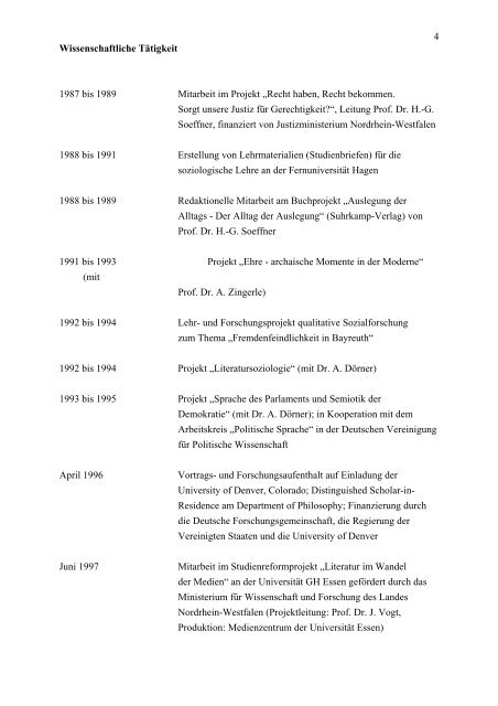 Curriculum Vitae - BERGISCHE UNIVERSITÄT WUPPERTAL