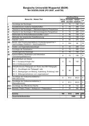 BA Soziologie - BERGISCHE UNIVERSITÄT WUPPERTAL