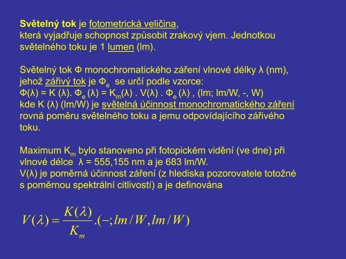 RADIOMETRIE, FOTOMETRIE - FBMI