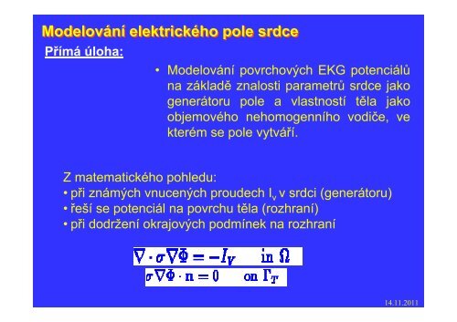 Měření elektrického pole srdce - FBMI