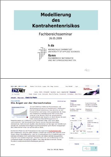 1. Kontrahentenrisiko und Exposure - Hochschule Darmstadt