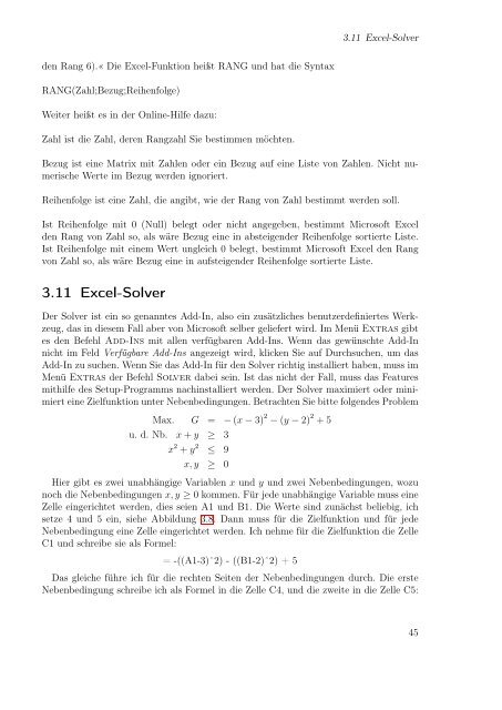 Excel aufmöbeln mit VBA - Fachbereich Mathematik und ...