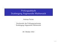 Prüfungsabläufe Studiengang Angewandte Mathematik