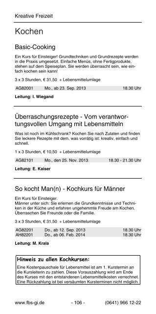 Programmheft 2013/2014 - Familien-Bildungsstätte Giessen