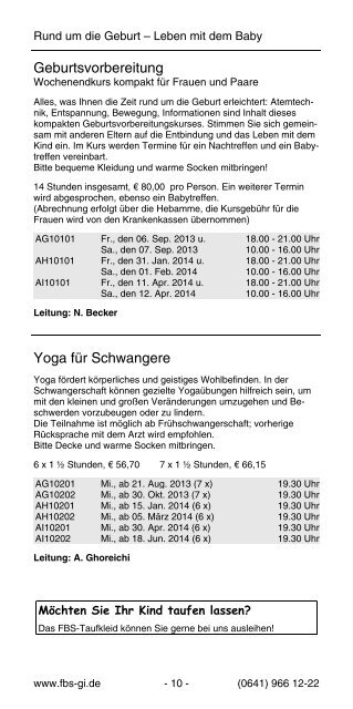 Programmheft 2013/2014 - Familien-Bildungsstätte Giessen