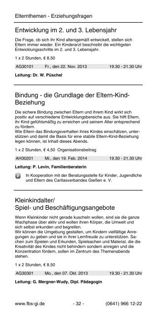 Programmheft 2013/2014 - Familien-Bildungsstätte Giessen