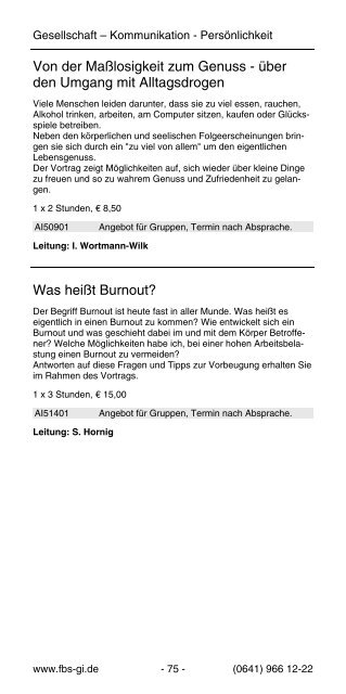 Programmheft 2013/2014 - Familien-Bildungsstätte Giessen