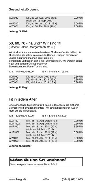 Programmheft 2013/2014 - Familien-Bildungsstätte Giessen