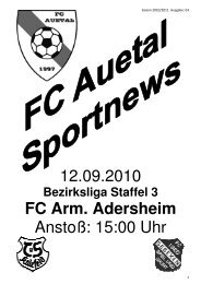 Stadionzeitung vom 12.09.10 - FC Auetal