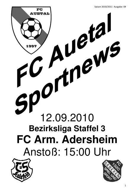 Stadionzeitung vom 12.09.10 - FC Auetal